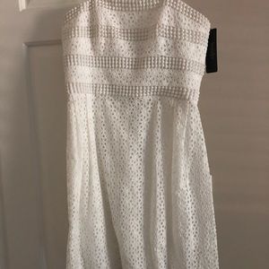 Laundry white strapless dress